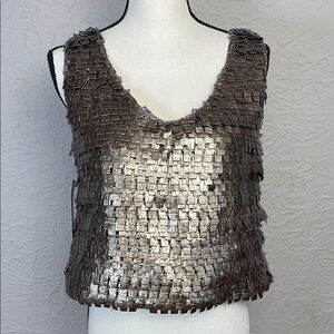 Natalia Romano Metallic Sleeveless Top